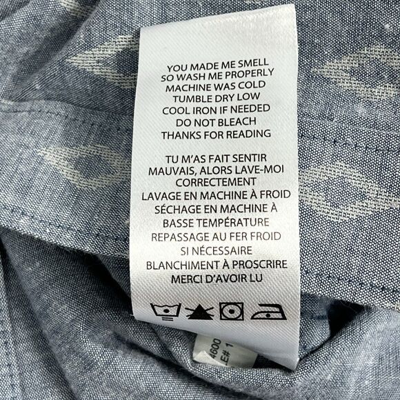 Travis Mathew Blue Gray Diamond Print Short Sleeve Button Down Shirt Men’s XL - Picture 8 of 8